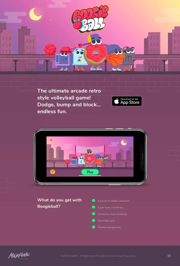 BoogieBall - website design inspiration