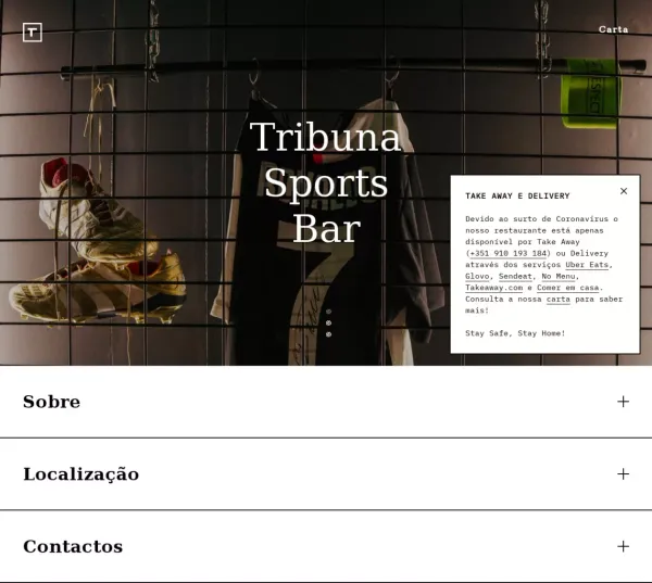 Tribuna Sports Bar - website design inspiration