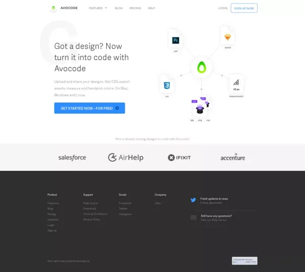 Avocode - Collaboration tool for designers and developers - Landing design inspiration
