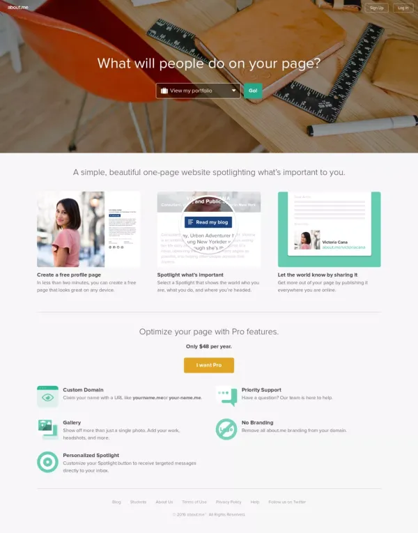 about.me | your personal homepage - Landing design inspiration