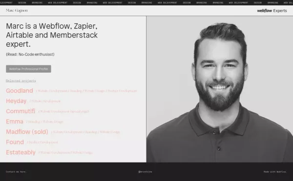 Marc Gagnon - Webflow Expert - website design inspiration