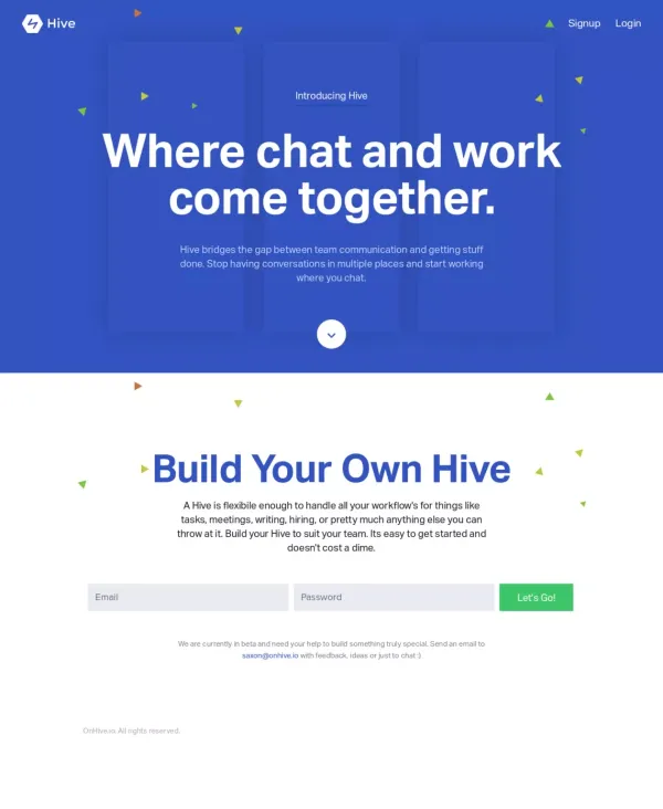OnHive - Team Collaboration - Landing design inspiration