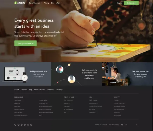 Shopify | Ecommerce Software - Landing design inspiration