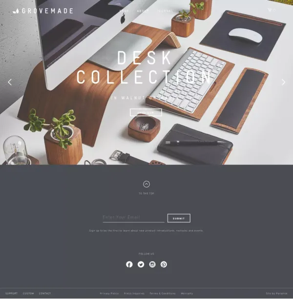 Grovemade - Landing design inspiration