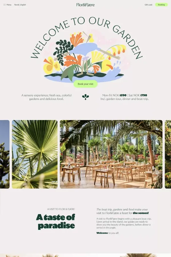 English – Flor & Fjære - Landing design inspiration