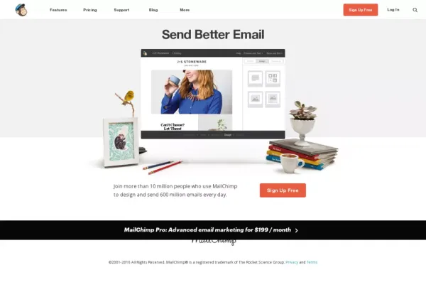 Send Better Email | MailChimp - Landing design inspiration