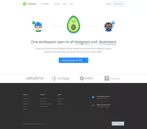 Avocode – The bridge between designers and developers - Landing design inspiration