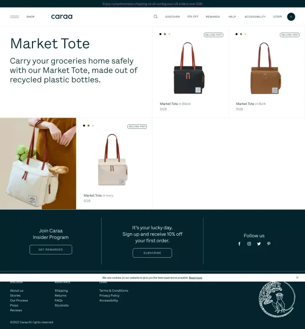 Caraa - Product listing design inspiration