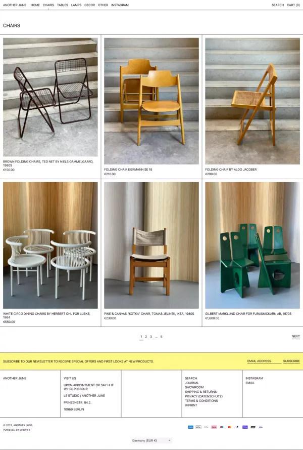 CHAIRS– ANOTHER JUNE - Product listing design inspiration