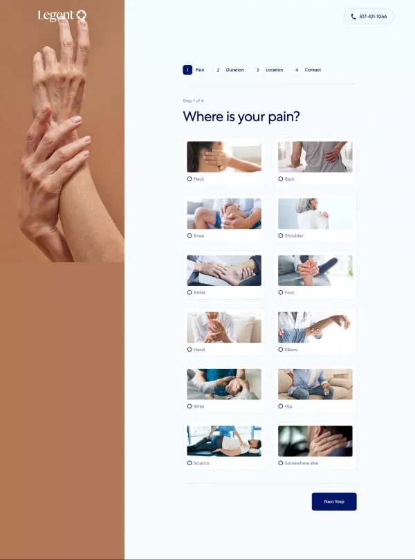 Get Started | Legent Health - Sign Up design inspiration