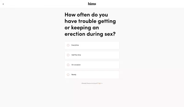 hims - Sign Up design inspiration