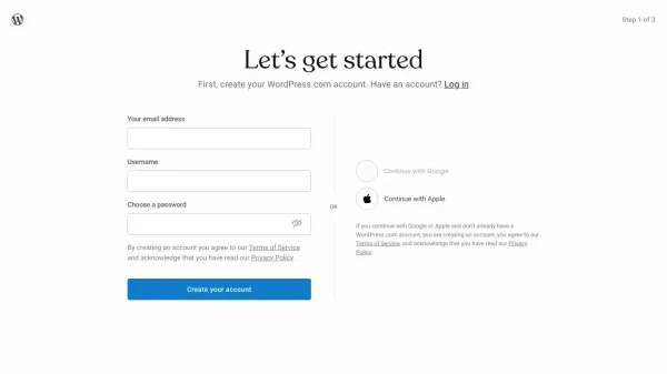 WordPress.com - Sign Up design inspiration