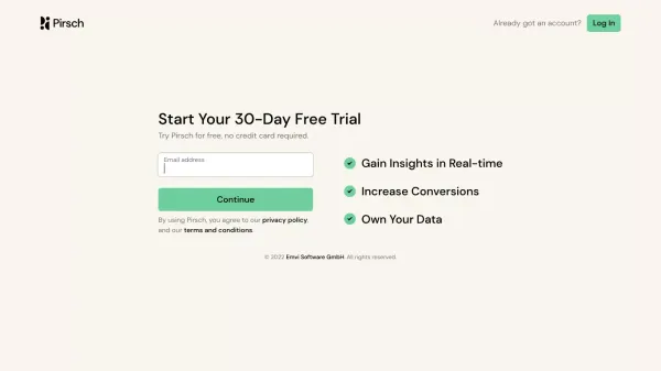 Signup - Pirsch Analytics - Sign Up design inspiration