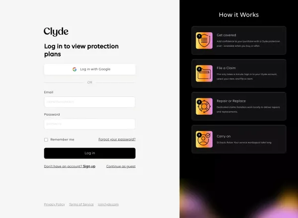 Clyde - Sign Up design inspiration