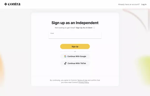 Contra – Work the Way You Want - Sign Up design inspiration