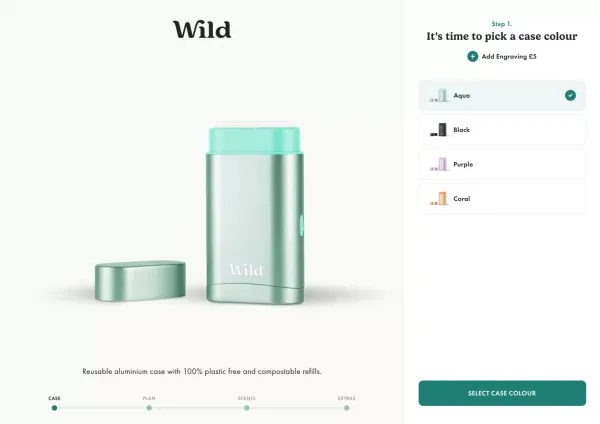 Refillable Eco-Friendly Deodorant Cases - Wild UK - Sign Up design inspiration