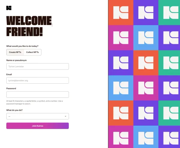 Kairos - Sign Up design inspiration