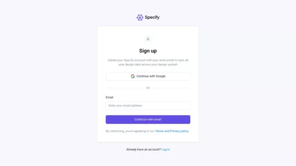 Specify - Sign Up design inspiration