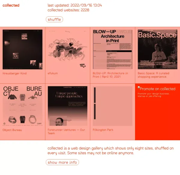 collected - website design inspiration