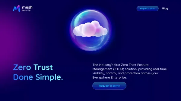 Mesh Security | ZTPM | Zero Trust Posture Management - website design inspiration