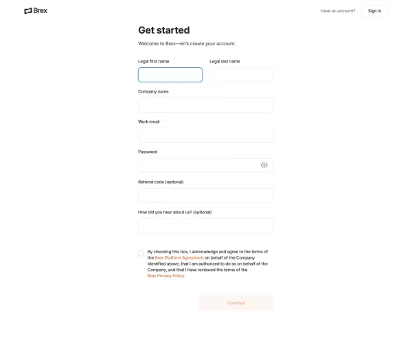 Sign up for Brex | Brex - Sign Up design inspiration