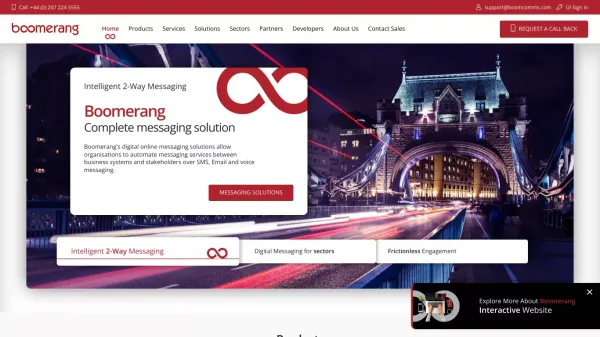 Business Messaging Online | Corporate SMS Services | Boomerang - Case Study design inspiration