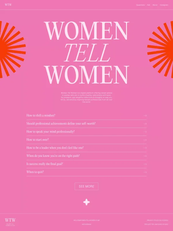 Women Tell Women - Other design inspiration
