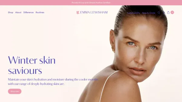 Emma Lewisham | A New Vision Of Beauty - Ecommerce design inspiration