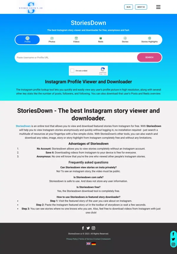 StoriesDown - Instagram Story Viewer And Downloader - website design inspiration