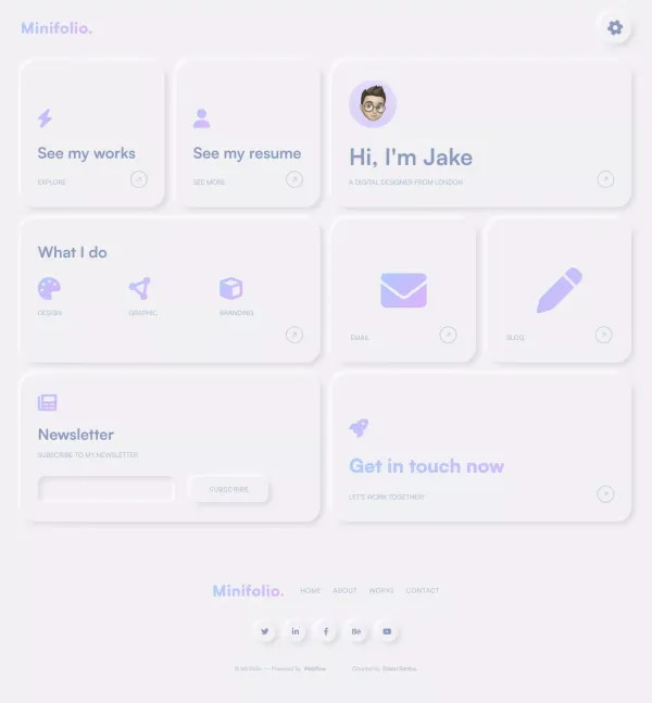 Minifolio - Webflow Ecommerce Website Template