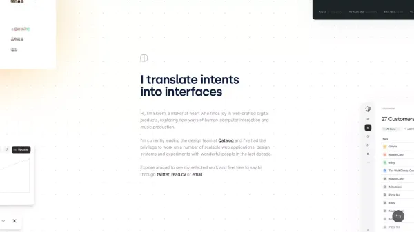 Ekrem Elmas - Product Designer // Maker // Musician - website design inspiration