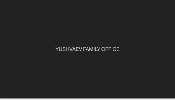 Yushvaev Family Office | Home - Landing design inspiration