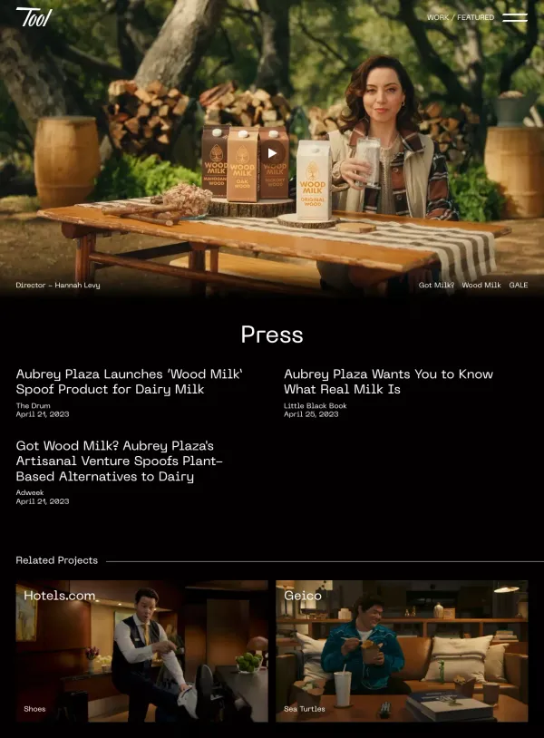 Tool - Got Milk? â Wood Milk - Case Study design inspiration