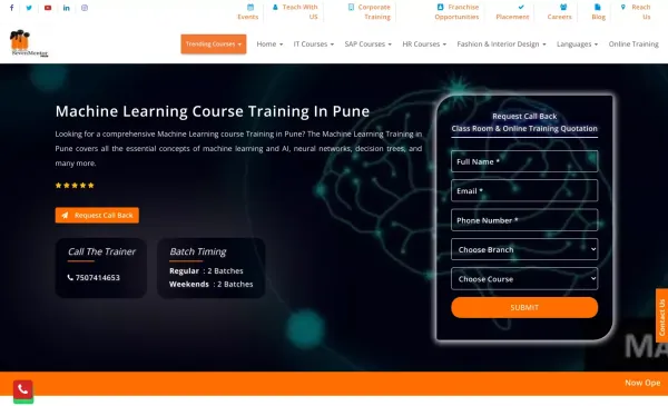 Machine Learning Course Training in Pune | SevenMentor - website design inspiration