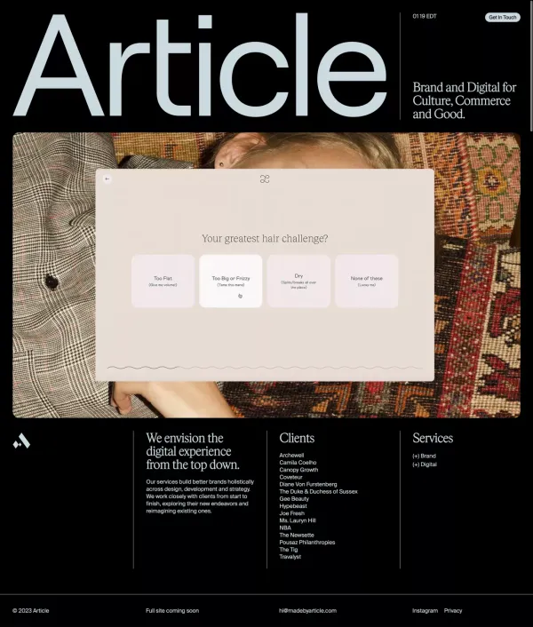 Article | Branding and Digital for Culture, Commerce and Good. - Portfolio design inspiration