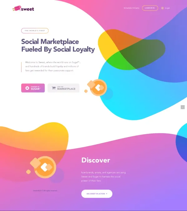 Sweet – Social Action Marketplace - Landing design inspiration