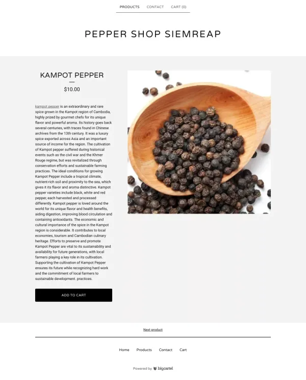 Kampot pepper | pepper shop siemreap - website design inspiration
