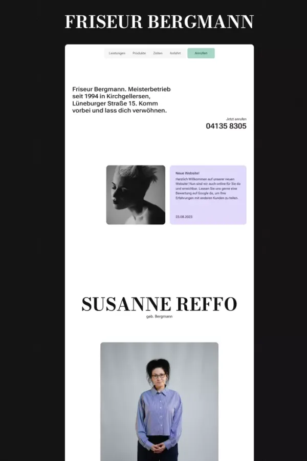 Friseur Bergmann - Landing design inspiration