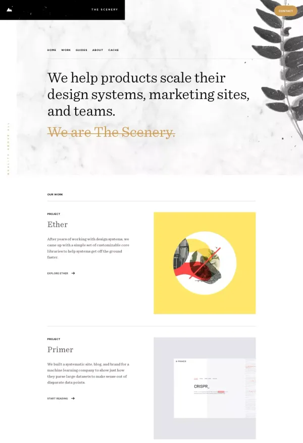 The Scenery | The Scenery brings scale to design and development teams. - Portfolio design inspiration