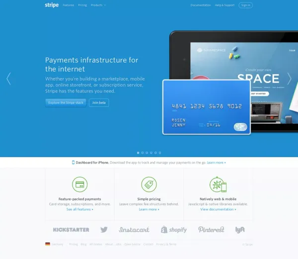 Stripe - Landing design inspiration
