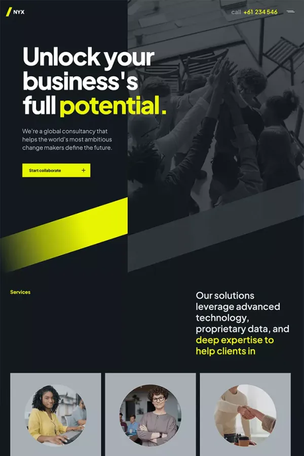 Nyx - Webflow HTML website template - Template design inspiration