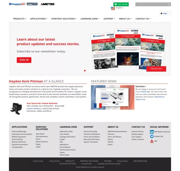 DC Motors, Linear Actuators, Lead Screw | Haydon Kerk Pittman - website design inspiration