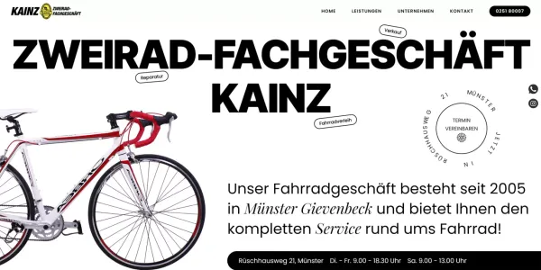 Zweiradfachgeschäft Kainz. Reparatur und- Fahrradverleih in Münster