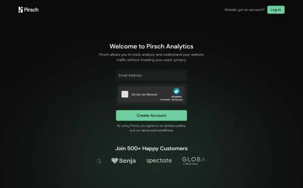 Signup – Pirsch Analytics - Sign Up design inspiration
