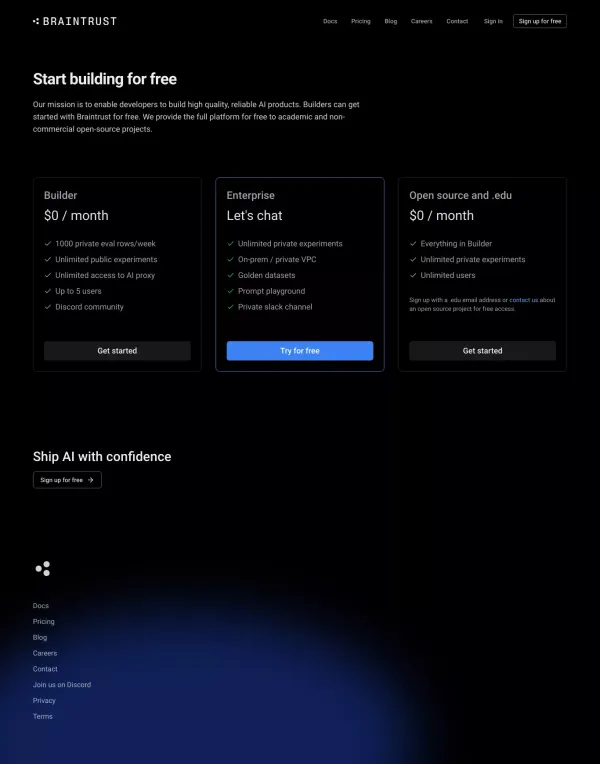 Pricing — Braintrust - Pricing design inspiration