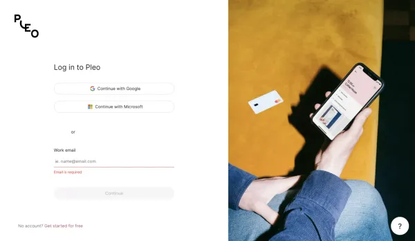Pleo - A Company Payment Card That Works For You - Sign Up design inspiration