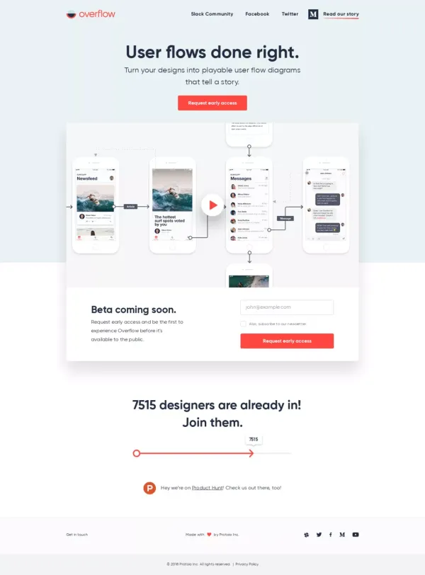 Overflow | User flows done right - Landing design inspiration