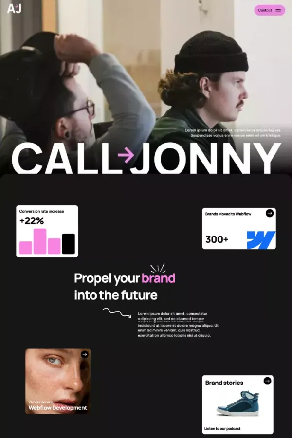 Call Jonny - Webflow HTML Website Template - Template design inspiration