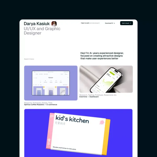 Darya Kasiuk — UI/UX and Graphic Designer