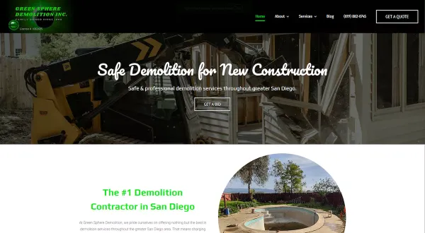 Demolition Contractor in San Diego, CA | Green Sphere Demolition - Product page design inspiration